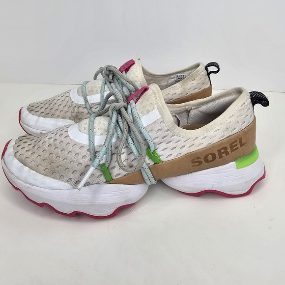Sorel Women's Size 7 Kinetic Impact Lace Fashion Sneakers White w/Green. - Picture 8 of 15